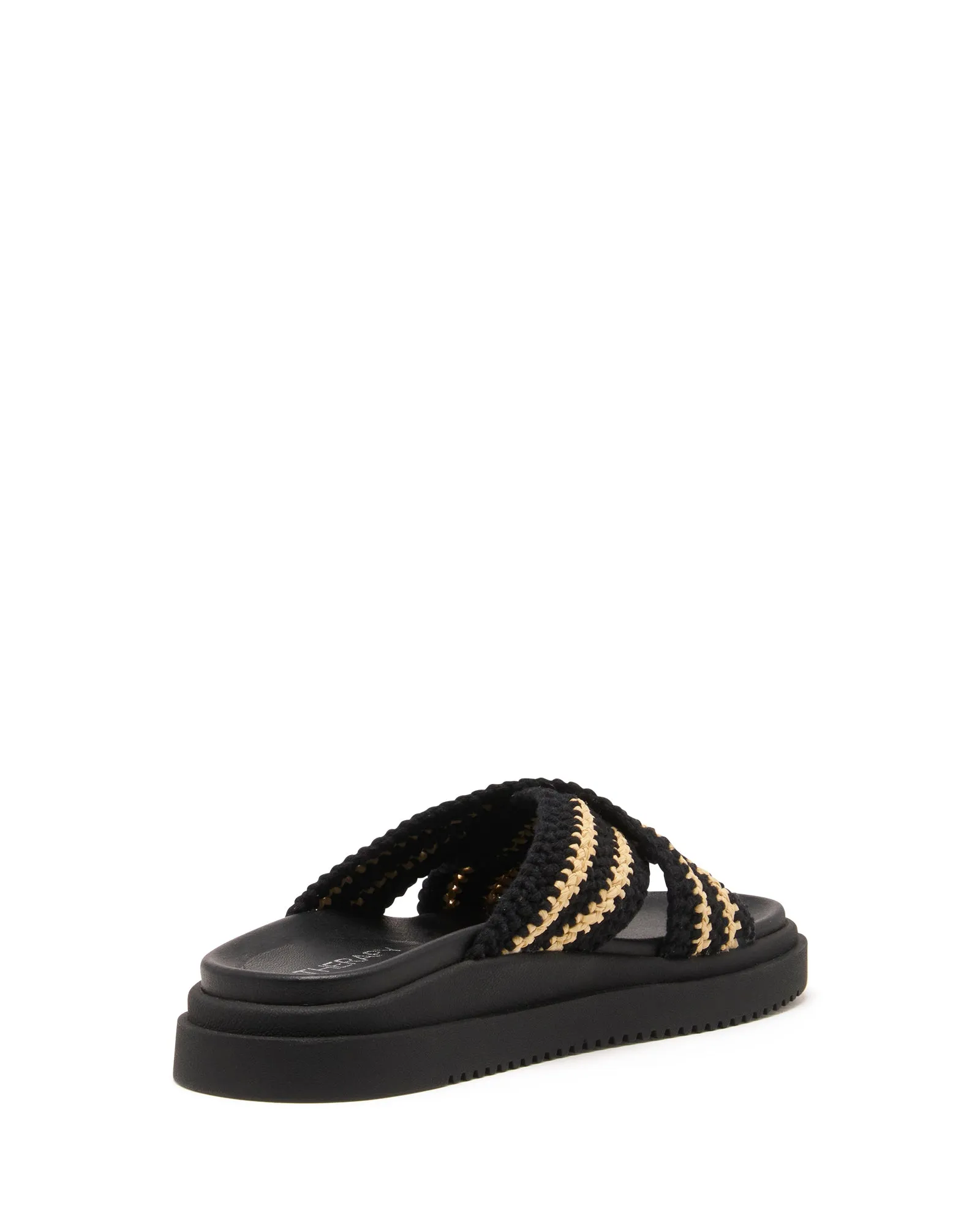 Peta Platform Sandale Schwarz/Beige