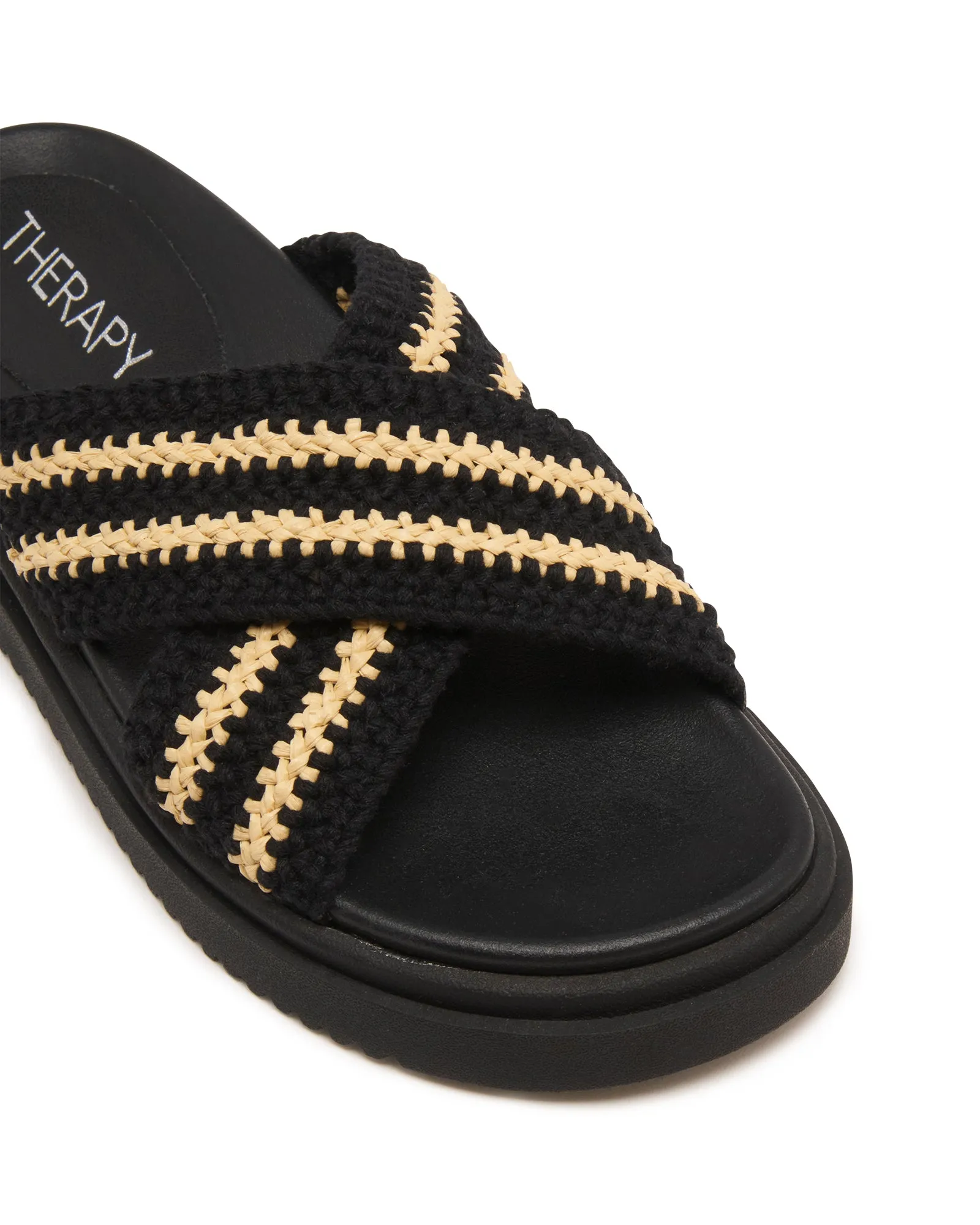 Peta Platform Sandale Schwarz/Beige