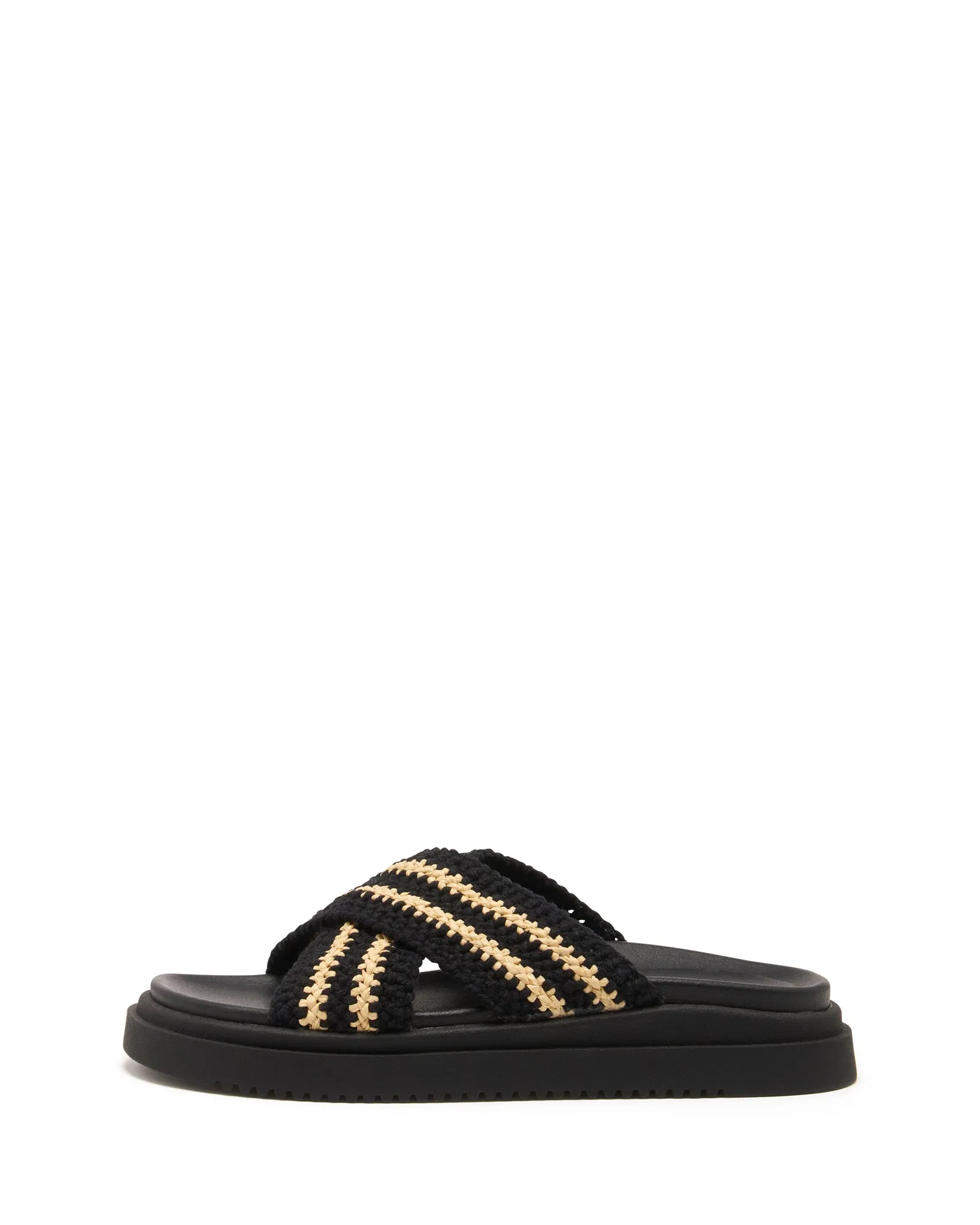 Peta Platform Sandale Schwarz/Beige