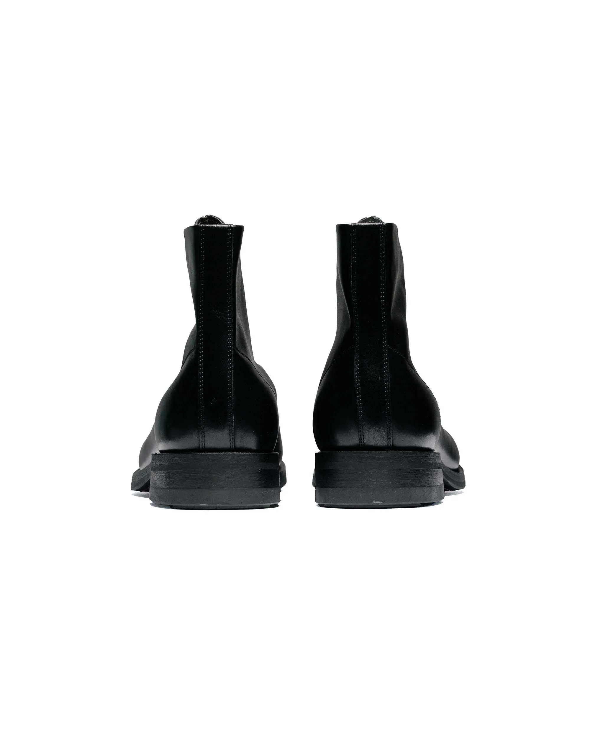 Phigvel Lady White Co. Aviator Reißverschluss Stiefel Kalbsleder Schwarz