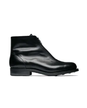 Phigvel Lady White Co. Aviator Reißverschluss Stiefel Kalbsleder Schwarz
