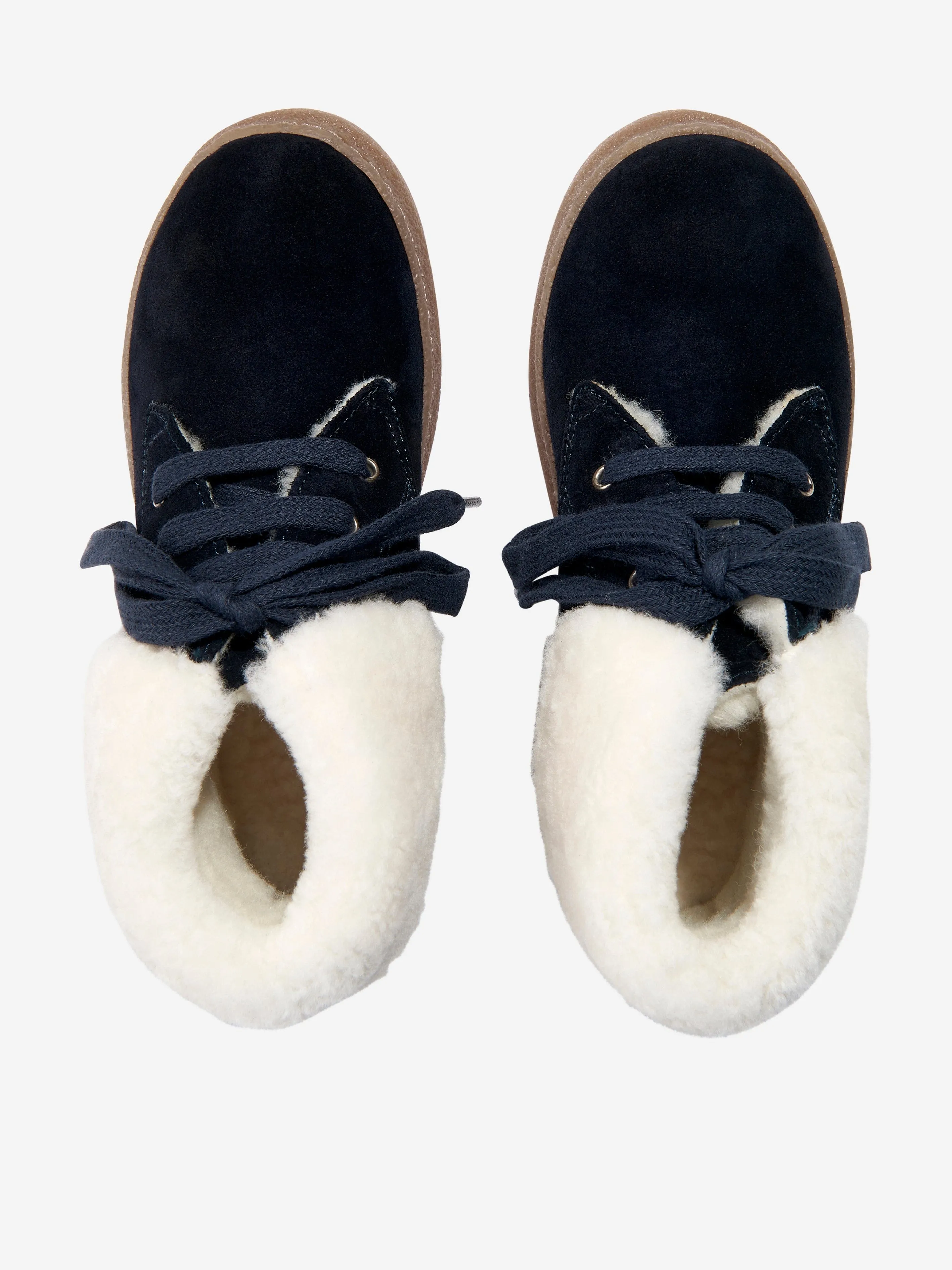 Pom D'Api Kids Schaffell Trix Pelzstiefel in Marine