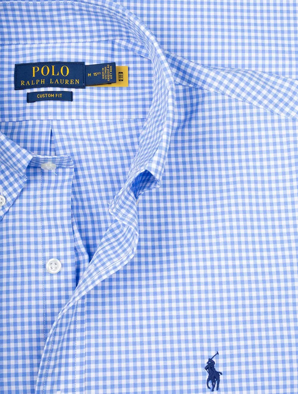 Poplin Langarm-Sporthemd Blau