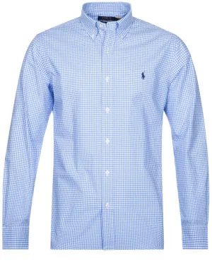 Poplin Langarm-Sporthemd Blau