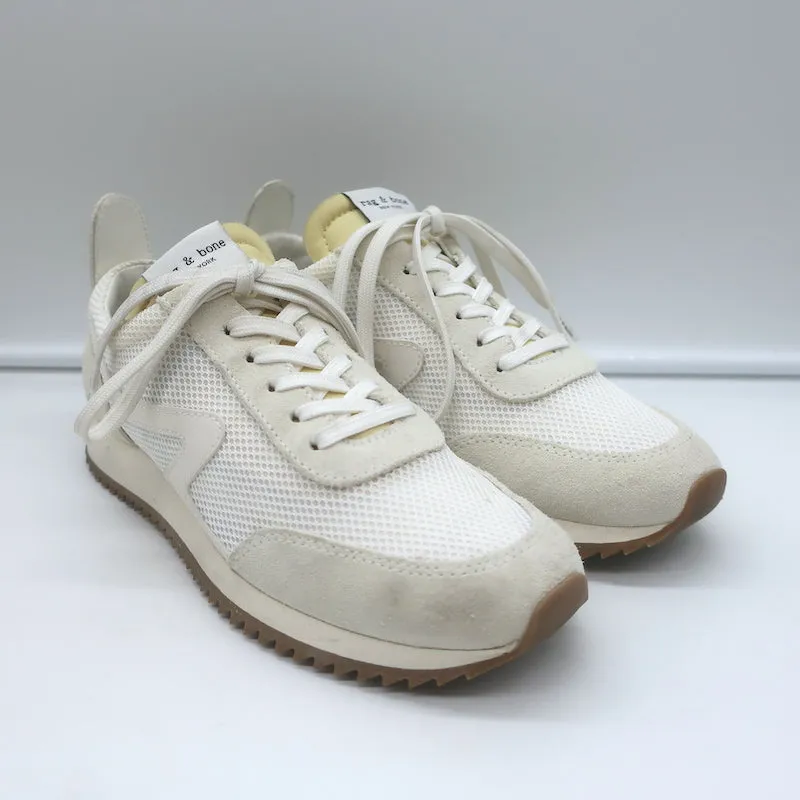 Rag & Bone Retro Low-Top Laufschuhe Weißes Mesh & Off-White Wildleder Größe 37