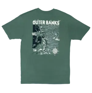 ECHTE Outer Banks Karte T-Shirt-Kiefer