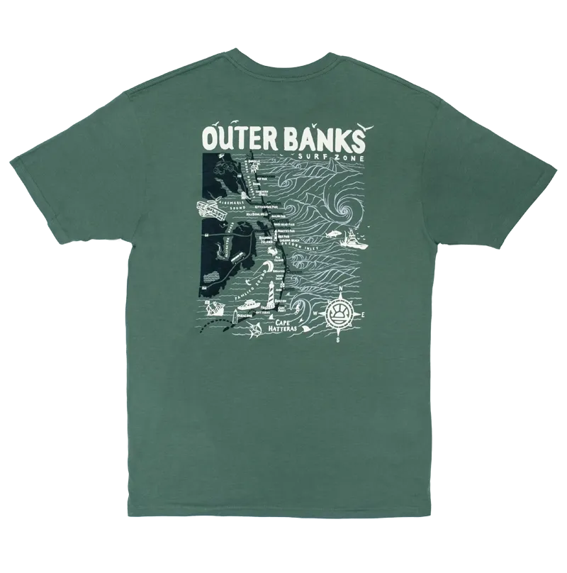 ECHTE Outer Banks Karte T-Shirt-Kiefer
