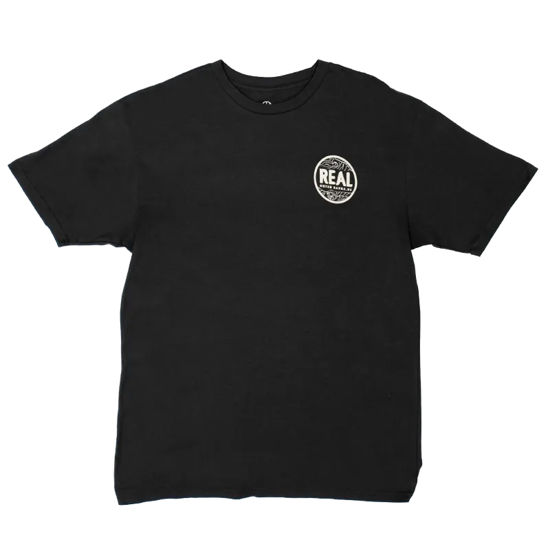 ECHTE Outer Banks Karte T-Shirt-Vintage Schwarz