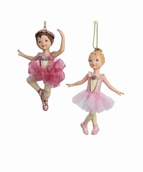 Red Or Pink Ballet Girl Ornament - Single, Various Styles