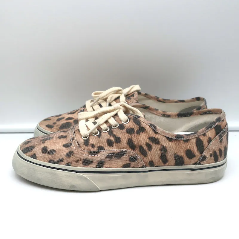 RE/DONE 70er Jahre Low-Top Skate Sneakers Verblasster Leopardenprint Leinwand Größe 40 NEU