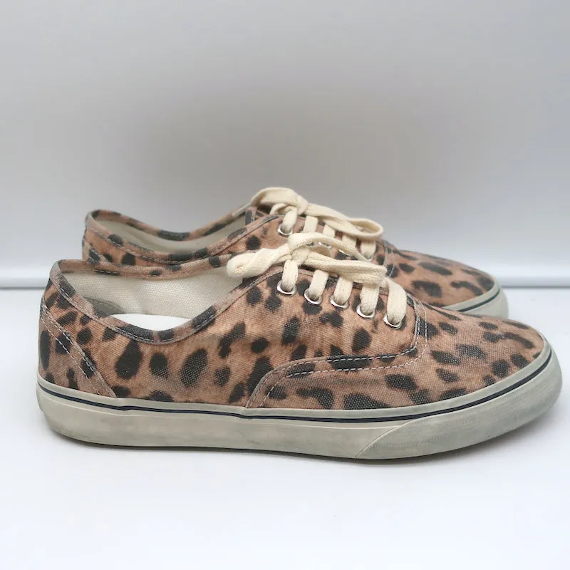 RE/DONE 70er Jahre Low-Top Skate Sneakers Verblasster Leopardenprint Leinwand Größe 40 NEU
