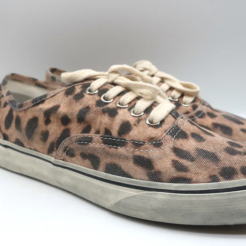 RE/DONE 70er Jahre Low-Top Skate Sneakers Verblasster Leopardenprint Leinwand Größe 40 NEU