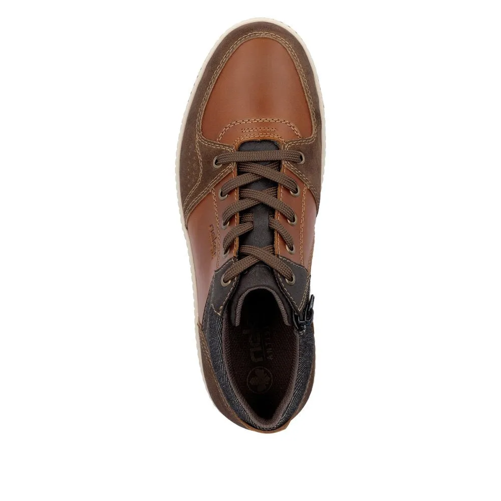 Rieker Schuhe 17501-24 Braun Mehrfarbig Schnürung/Seitlicher Reißverschluss