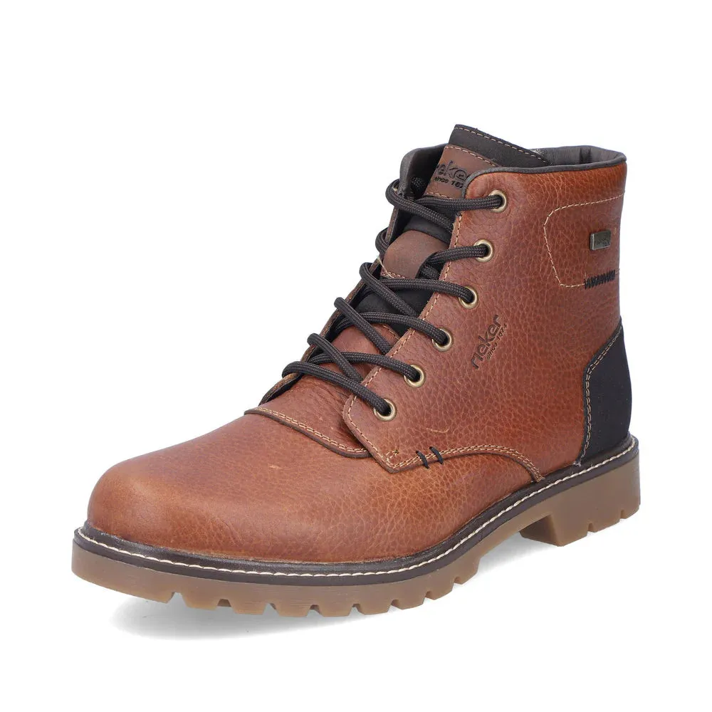Rieker Schuhe 39820-22 Cognac Schnürung seitlicher Reißverschluss RTex