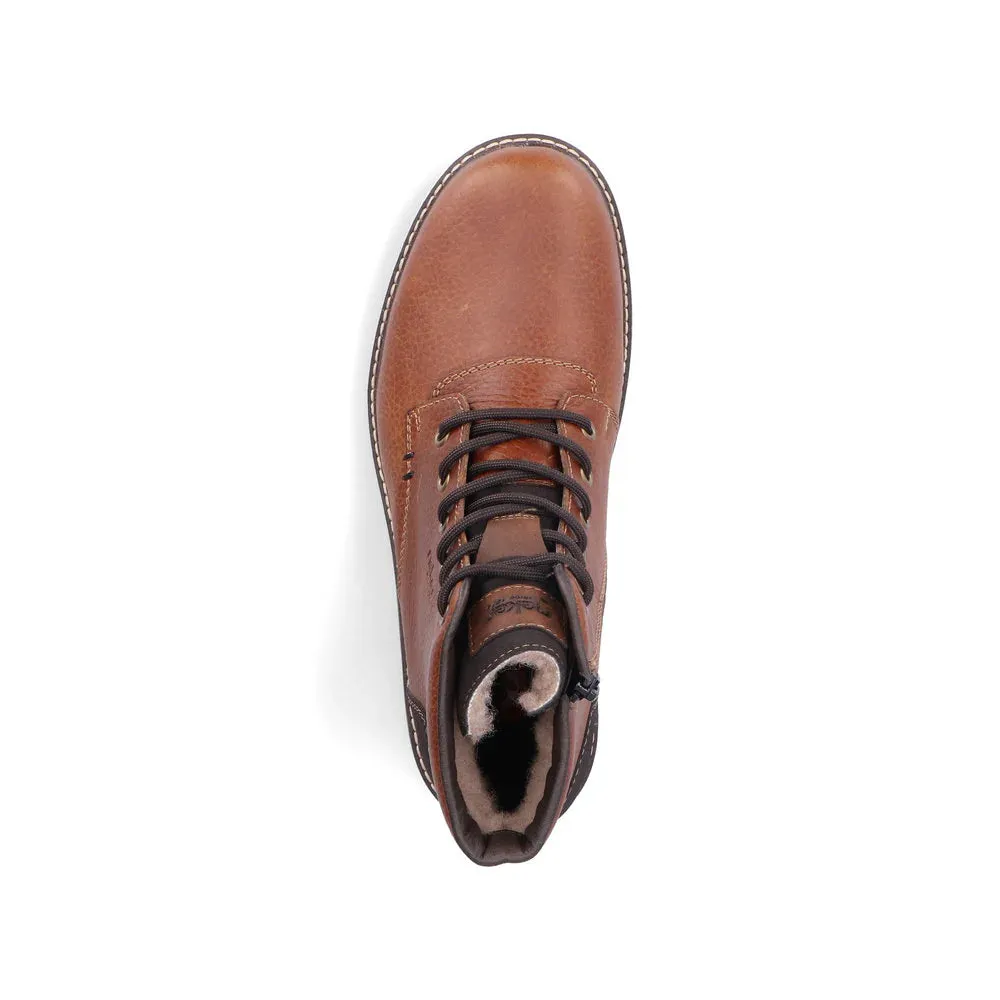 Rieker Schuhe 39820-22 Cognac Schnürung seitlicher Reißverschluss RTex