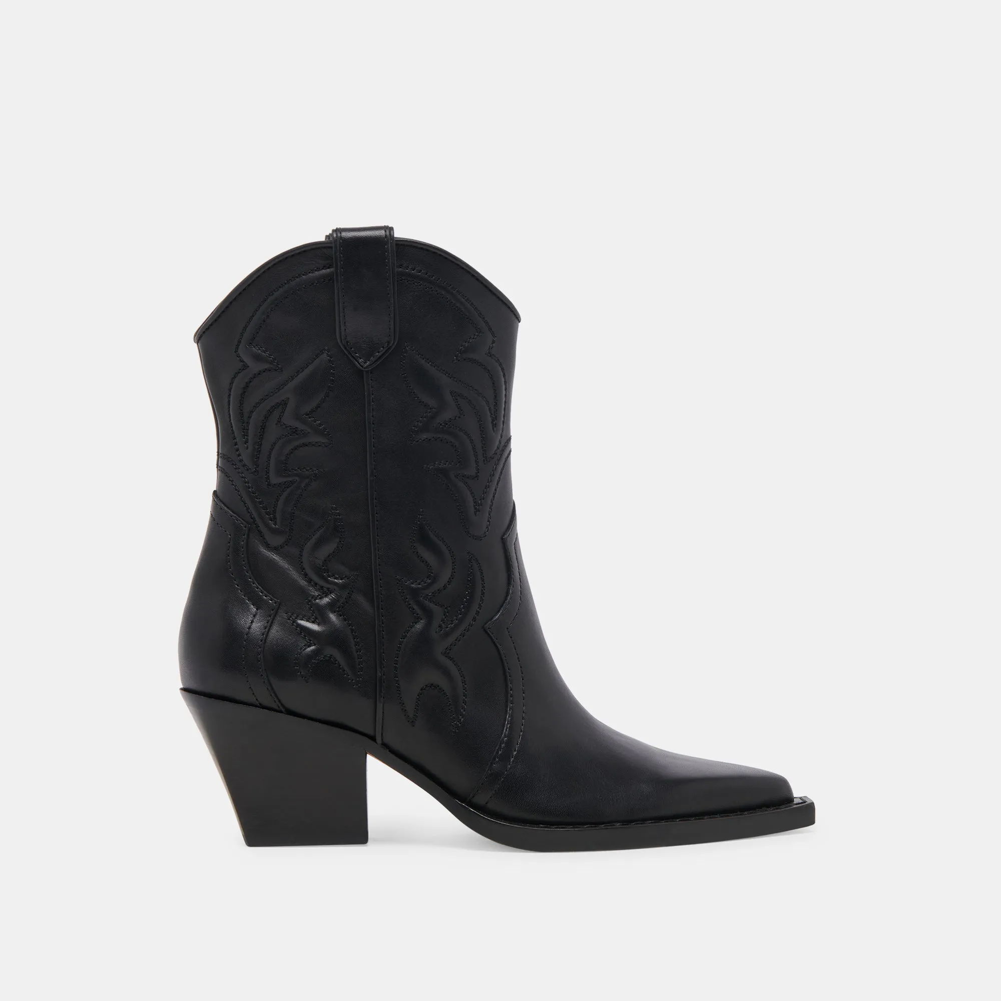 RIMONA WEITE WADEN STIEFELETTEN SCHWARZES LEDER
