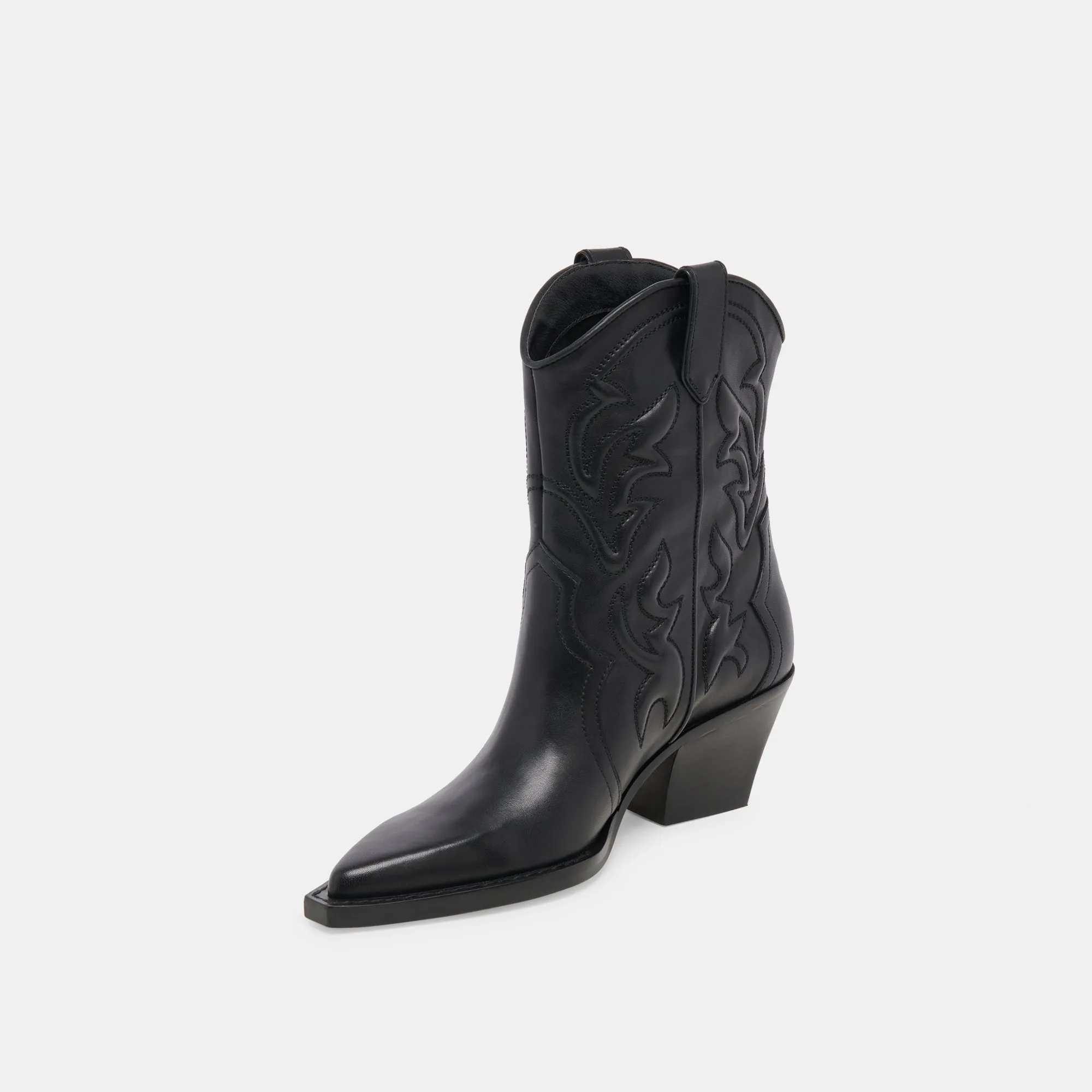 RIMONA WEITE WADEN STIEFELETTEN SCHWARZES LEDER