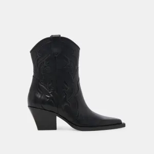 RIMONA WEITE WADEN STIEFELETTEN SCHWARZES LEDER