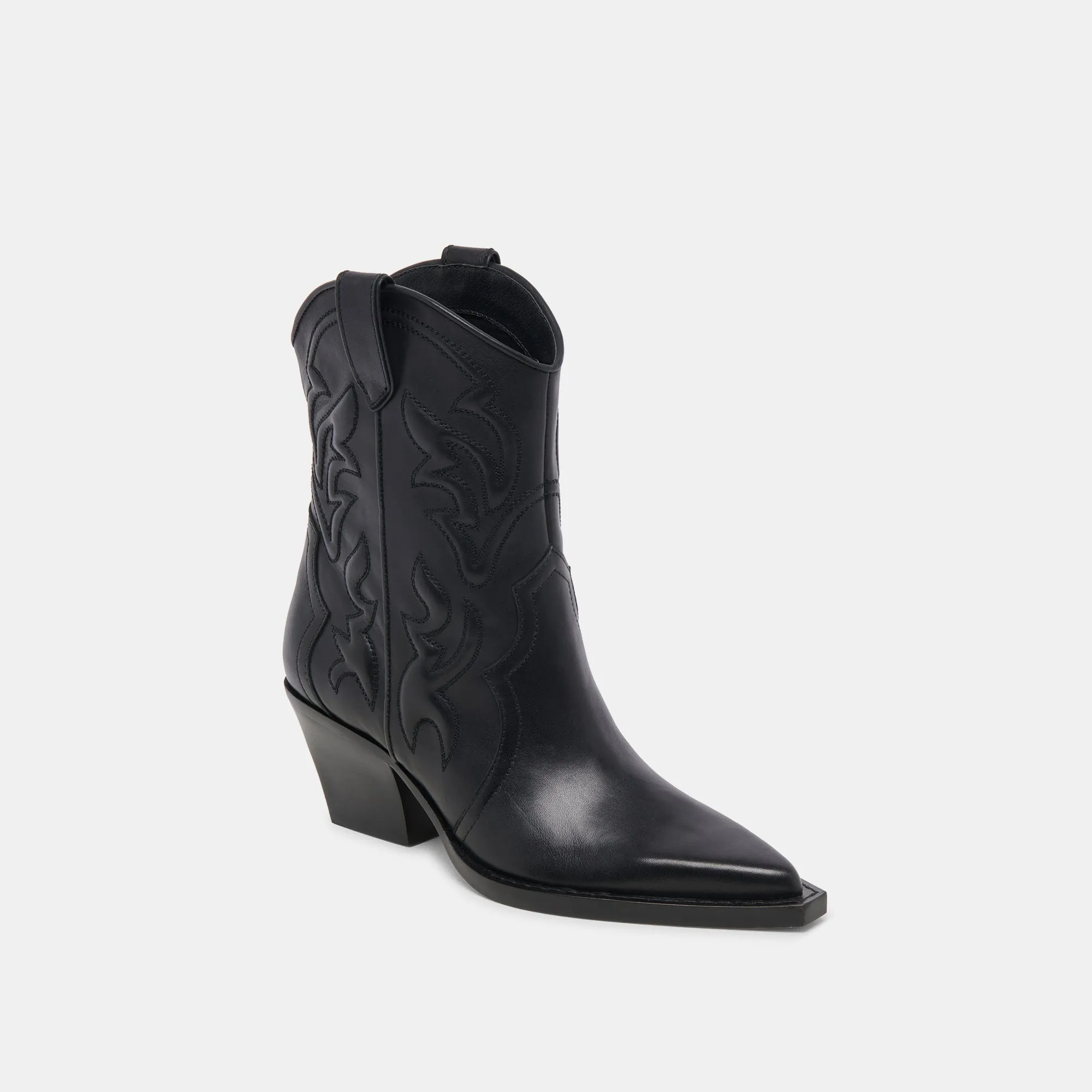 RIMONA WEITE WADEN STIEFELETTEN SCHWARZES LEDER