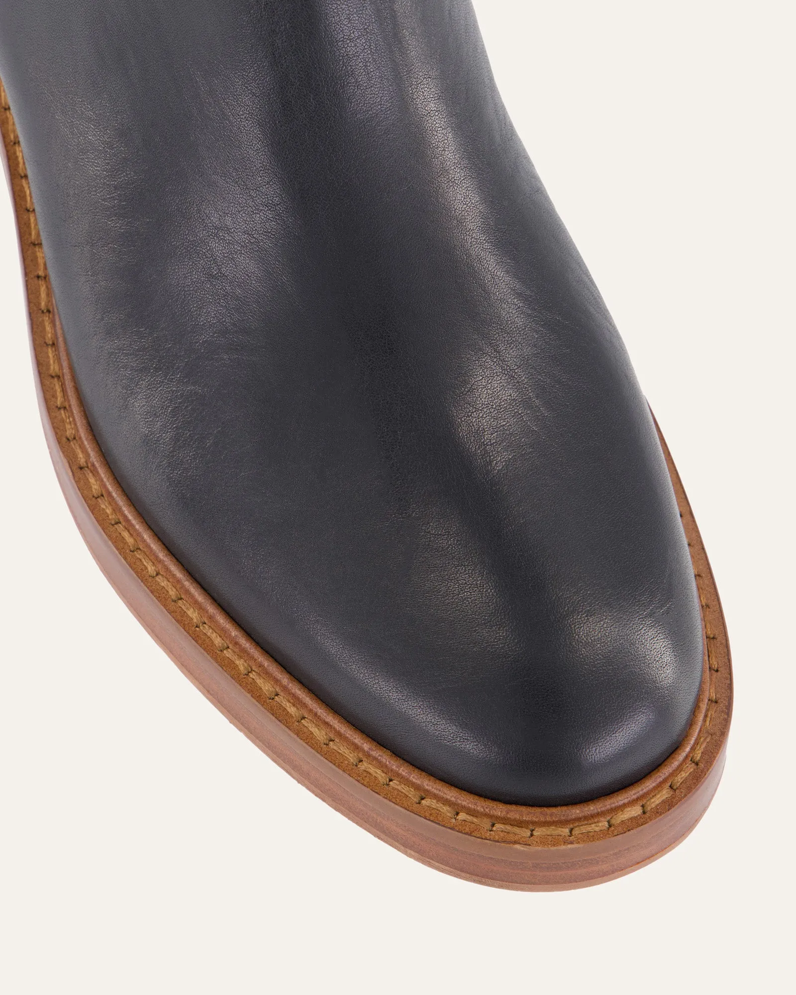 RIO KNEE BOOTS SCHWARZES LEDER