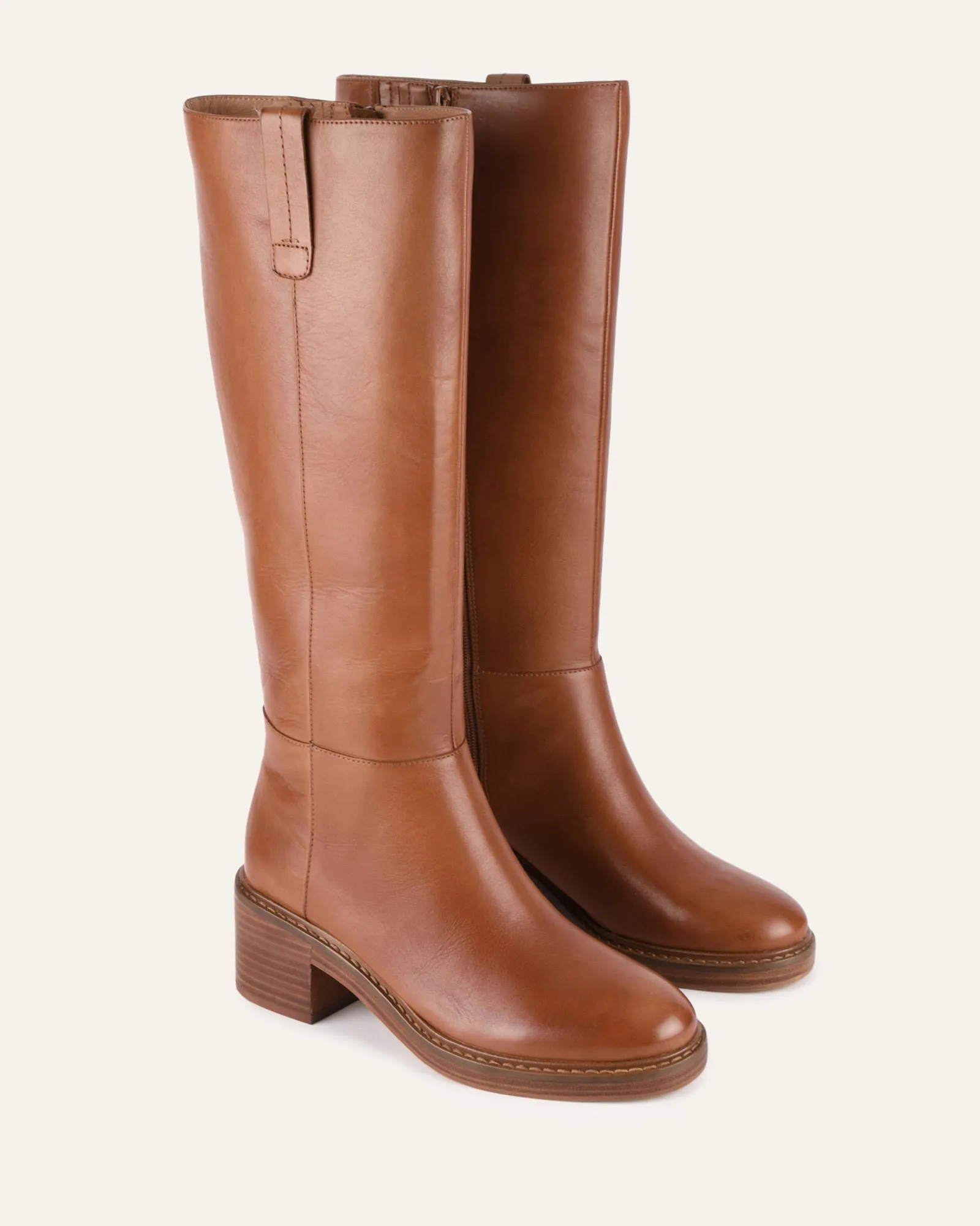 RIO KNEE BOOTS BRANDY LEDER