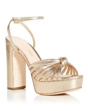 Rivka Plateau High Block Absatz Sandalen in Champagner