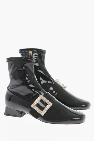 Roger Vivier Glänzende Stiefeletten Mit Auffälliger Schnalle