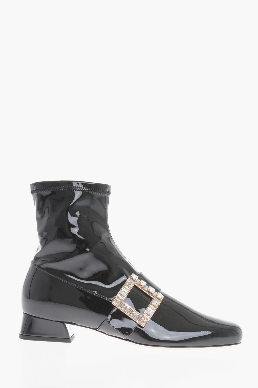 Roger Vivier Glänzende Stiefeletten Mit Auffälliger Schnalle
