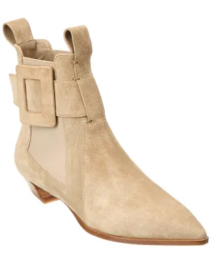 Roger Vivier Logo Plaque Viv Wildleder Bootie Schuhe_Roger-Vivier