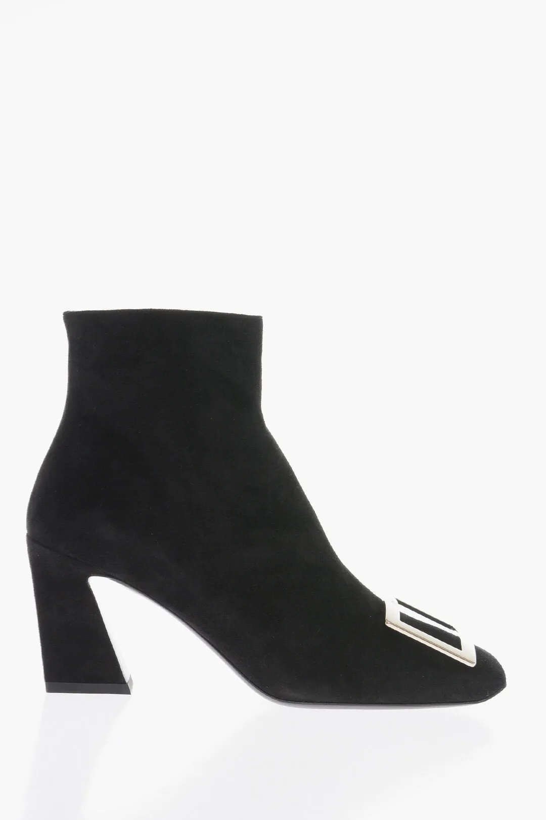Roger Vivier Wildleder-Stiefeletten mit auffälliger Schnallenabsatz 8 cm Schuhe_Roger-Vivier
