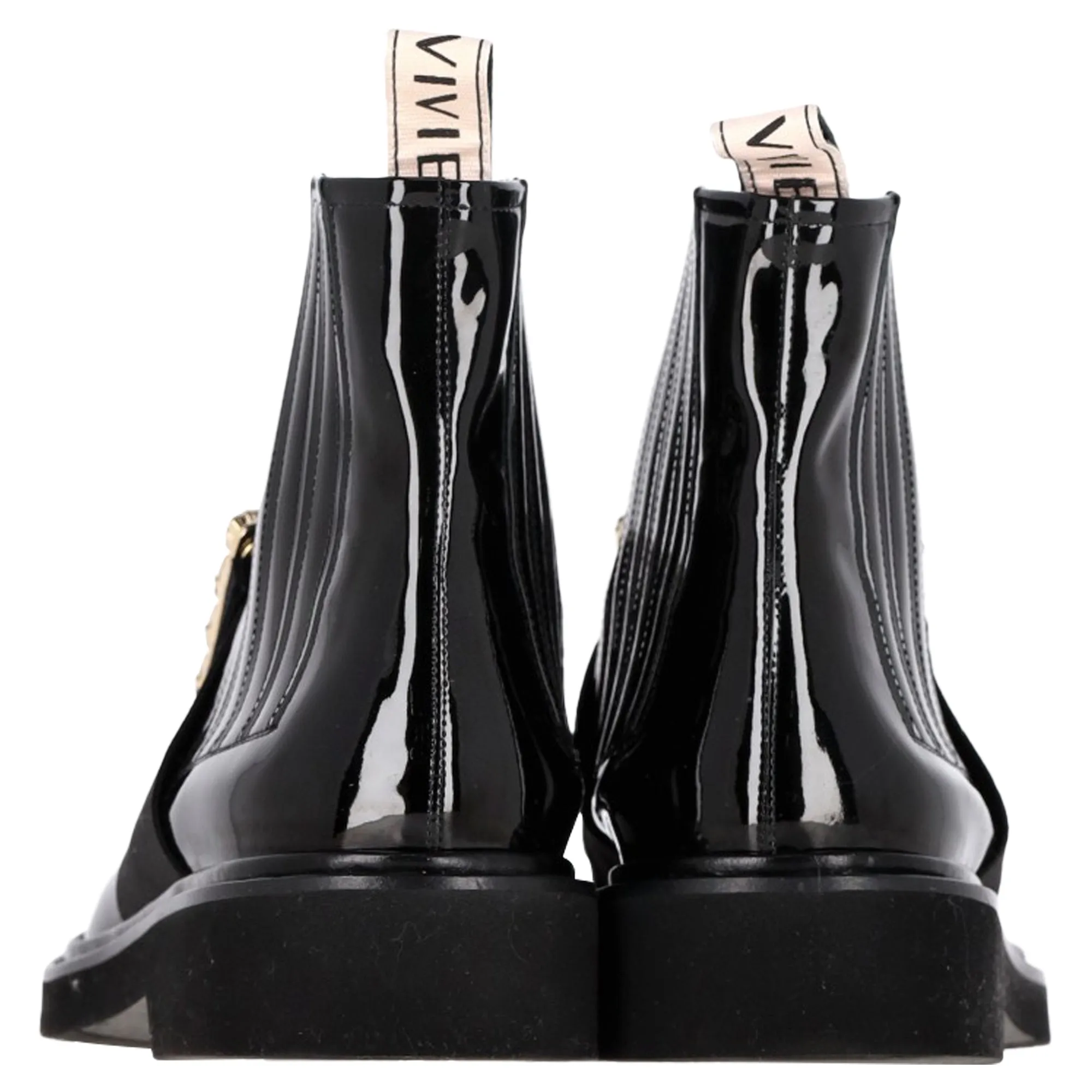 Roger Vivier Viv Rangers Chelsea Booties in Schwarz Lackleder Schuhe_Roger-Vivier