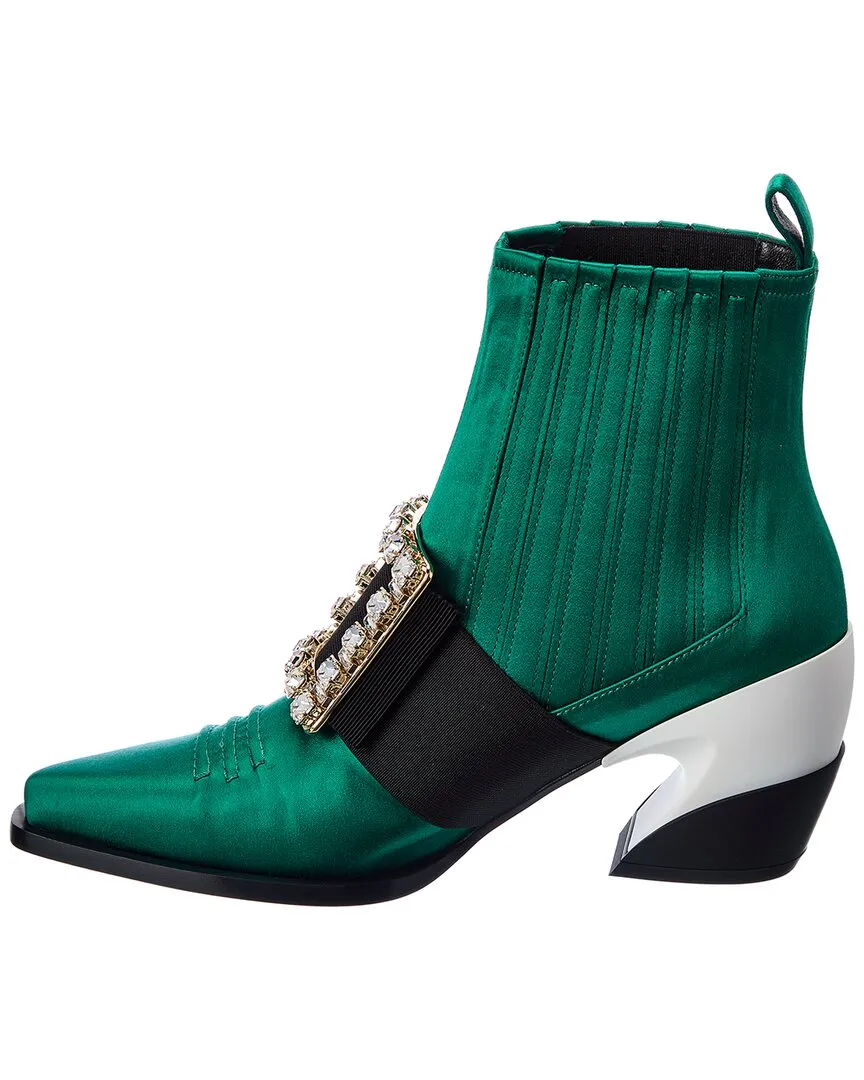 Roger Vivier Viv Tex Satin Stiefeletten