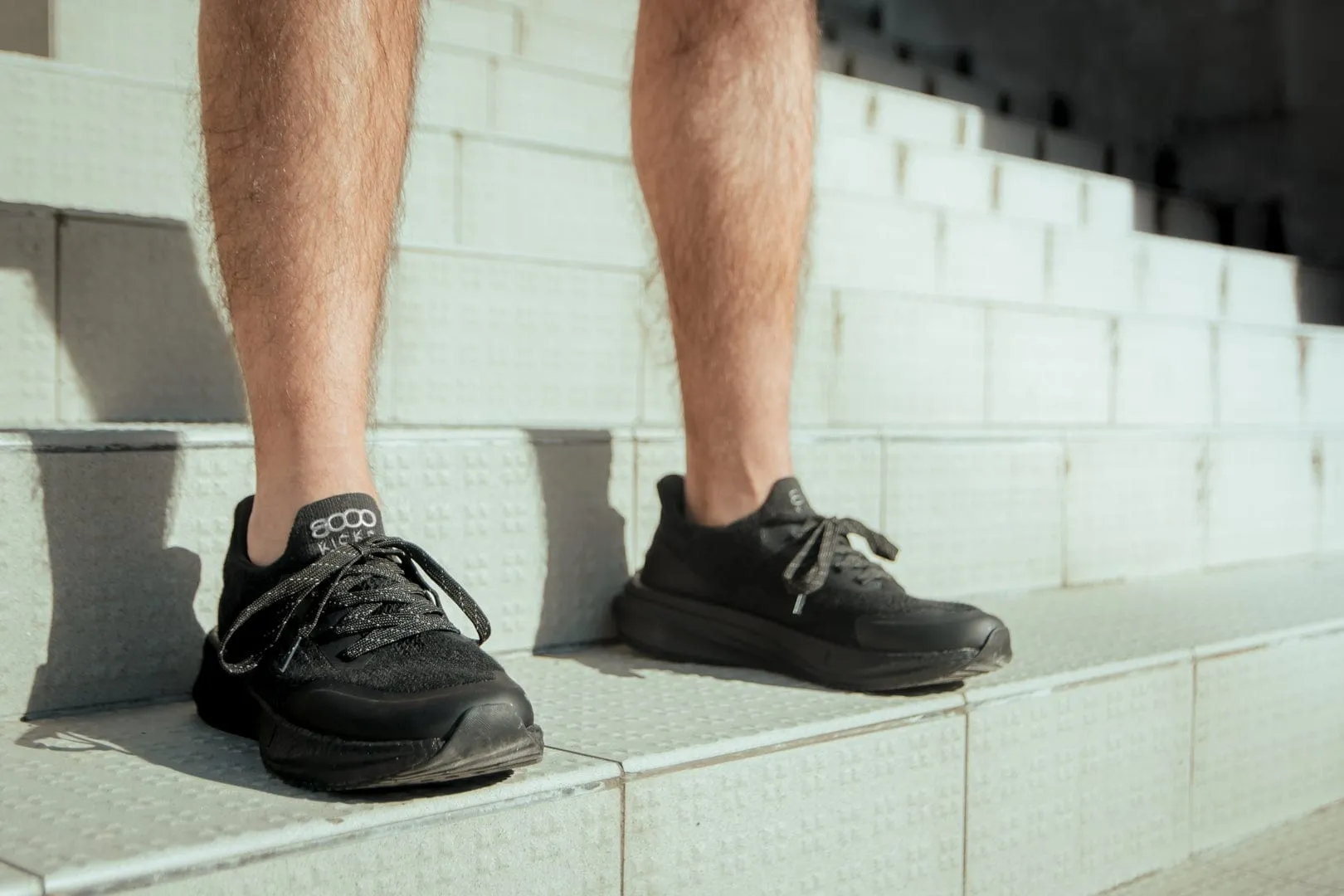 Runner Herren Hanfleder Turnschuhe | Vollständig Schwarz