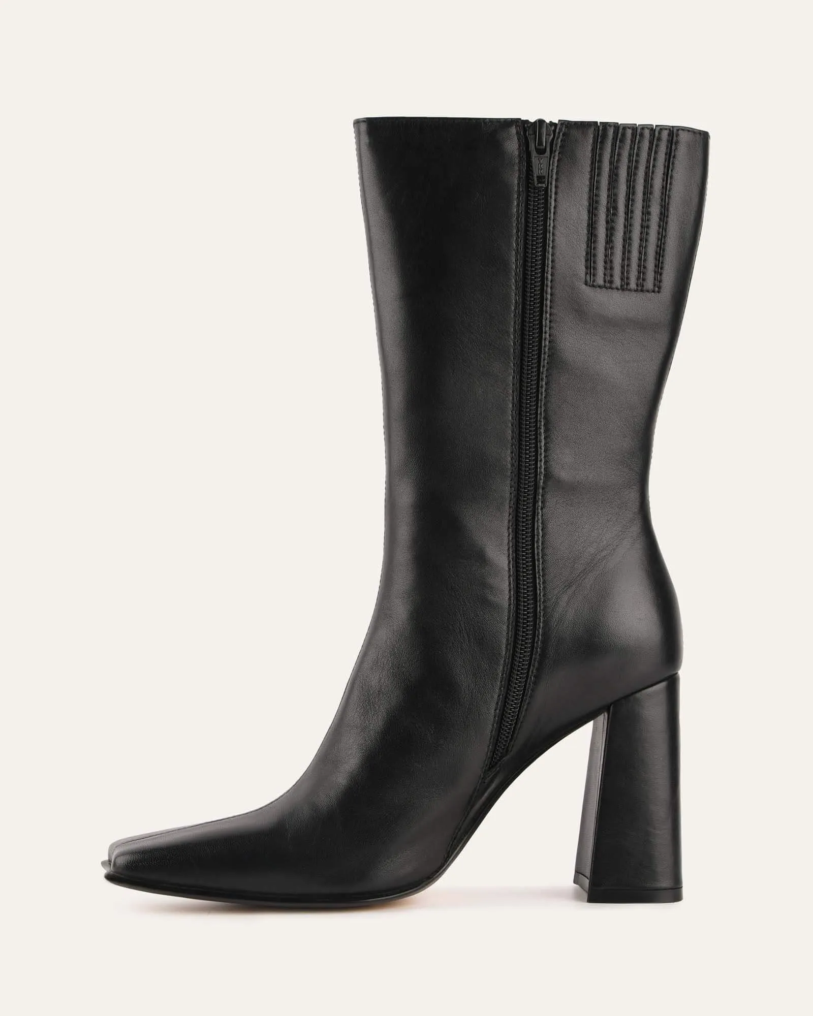 RUSH CALF STIEFEL SCHWARZES LEDER