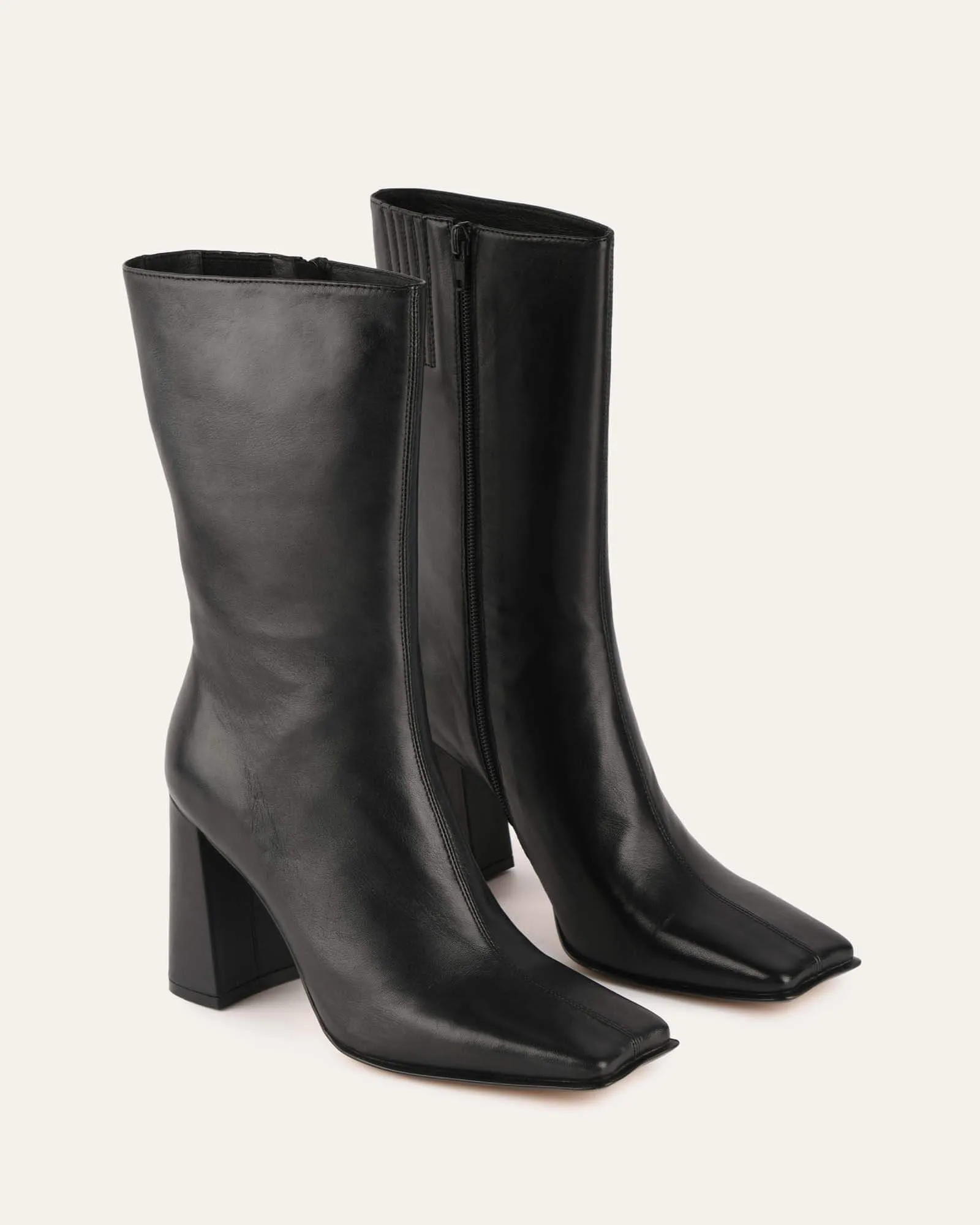 RUSH CALF STIEFEL SCHWARZES LEDER