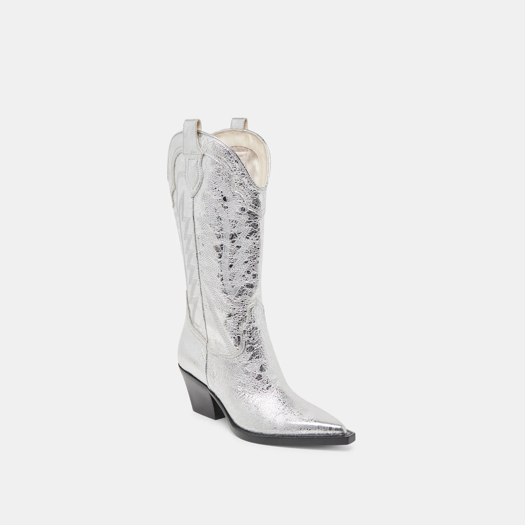 RYLAND STIEFEL SILBER ANTIKE LEDER
