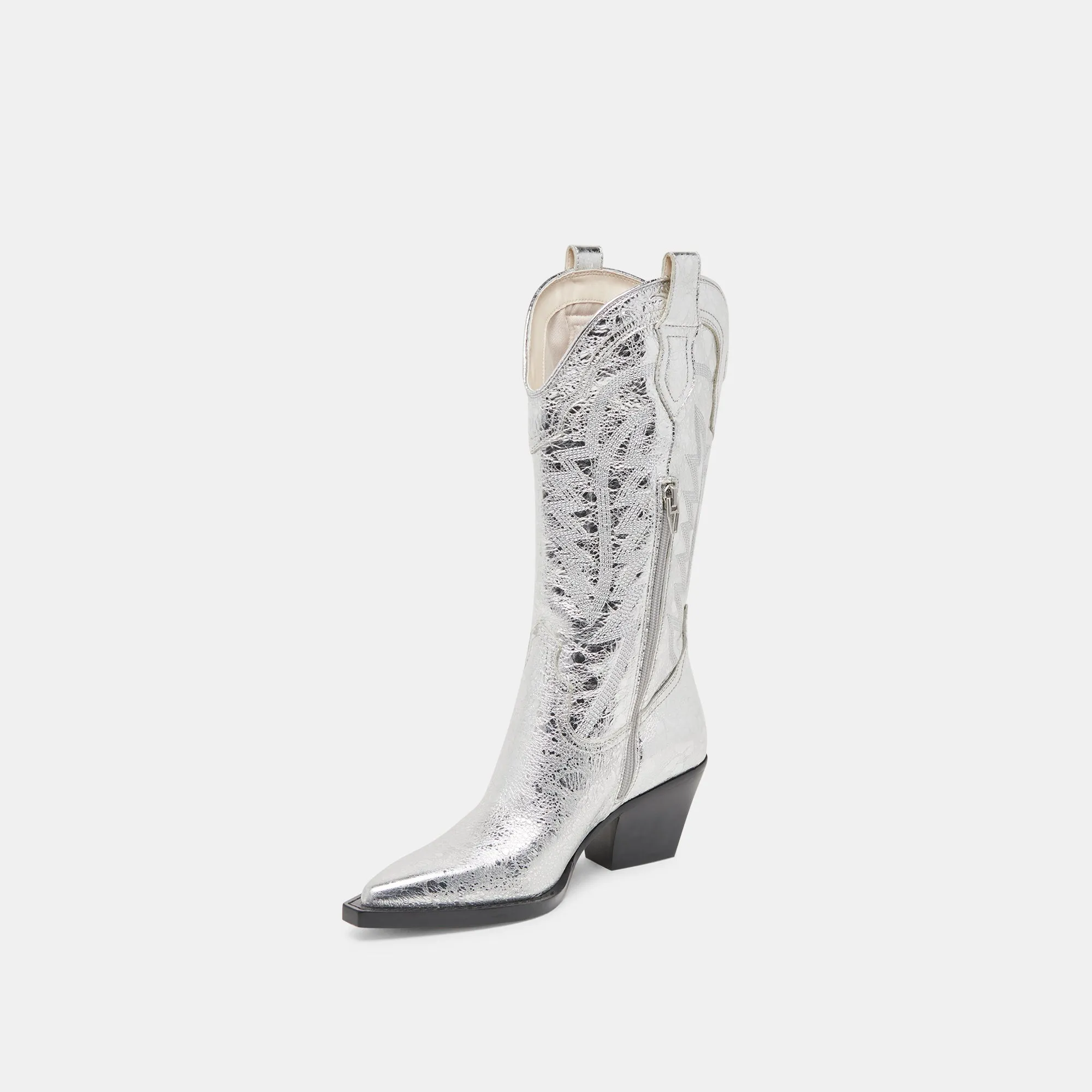 RYLAND STIEFEL SILBER ANTIKE LEDER