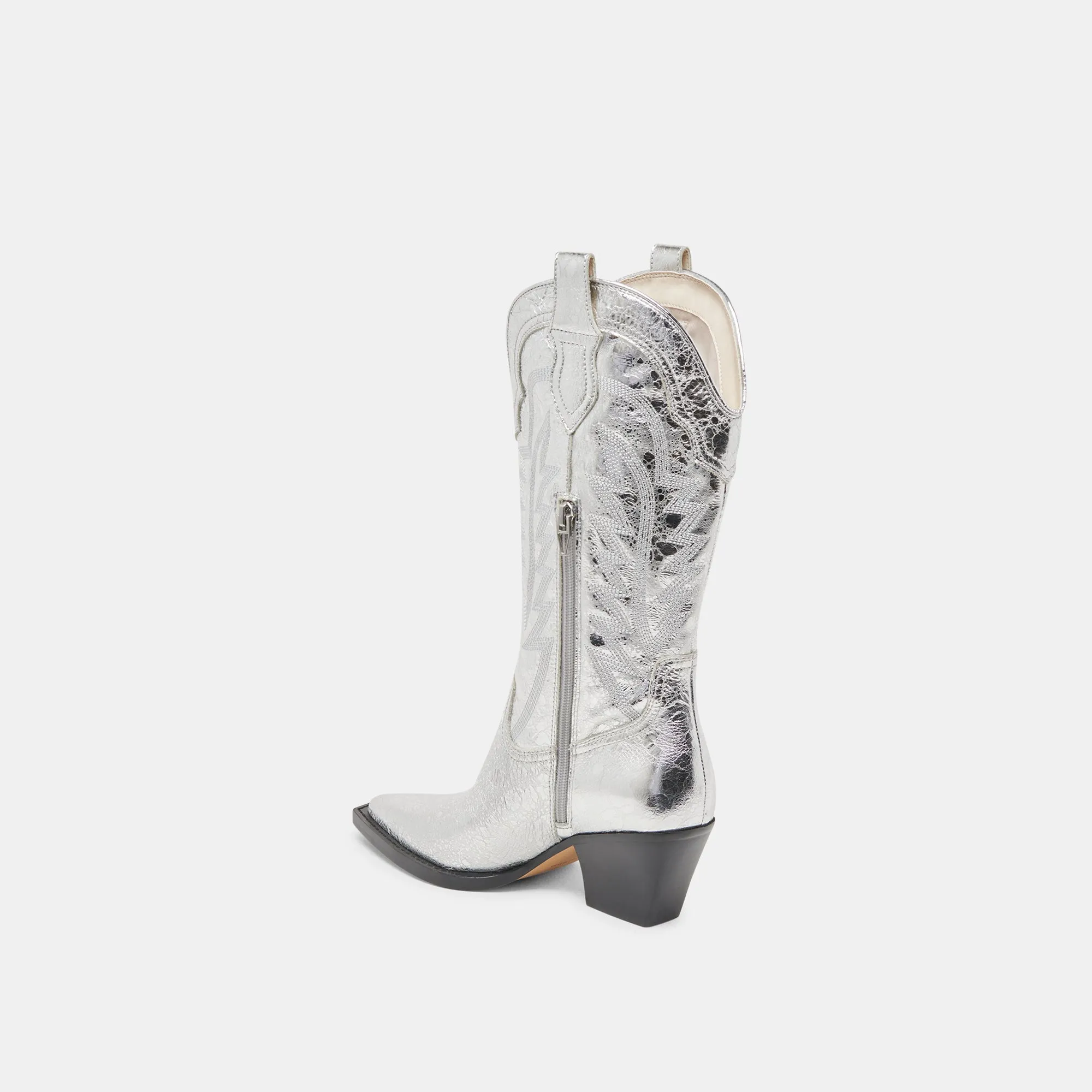 RYLAND STIEFEL SILBER ANTIKE LEDER