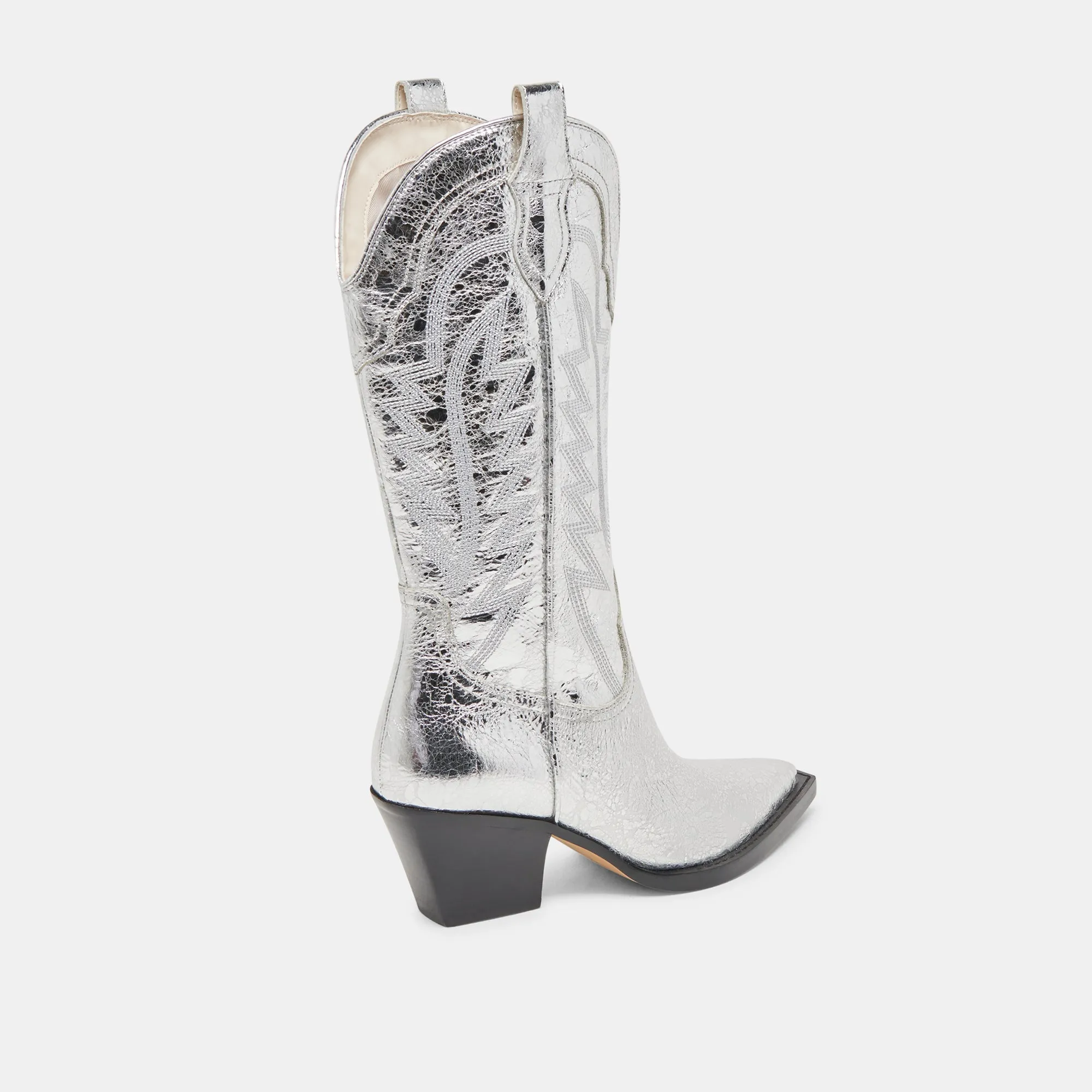RYLAND STIEFEL SILBER ANTIKE LEDER