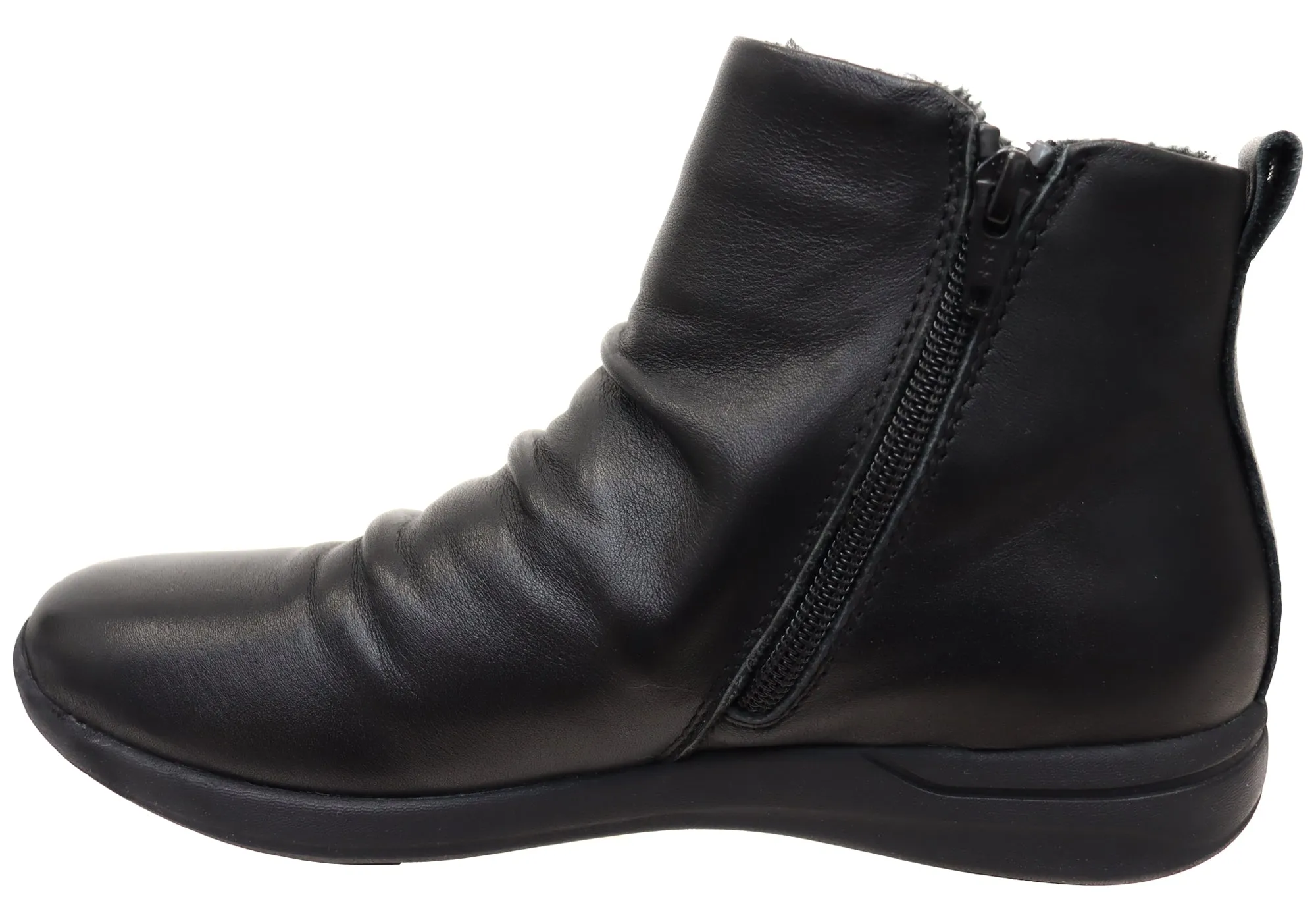 Scholl Orthaheel Nina II Damen Komfort Stützende Leder Knöchelstiefel Scholl Orthaheel Schuhe