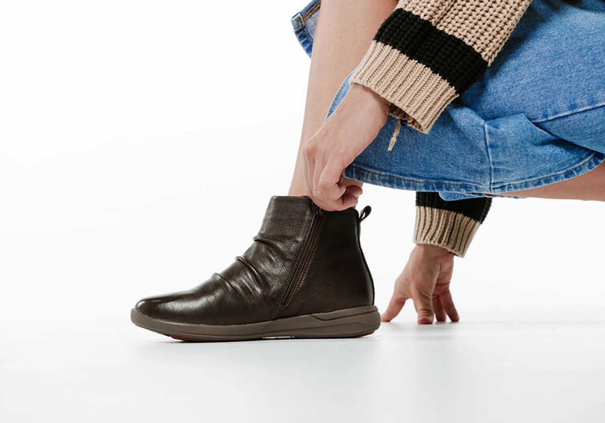 Scholl Orthaheel Nina II Damen Komfort Stützende Leder Knöchelstiefel Scholl Orthaheel Schuhe