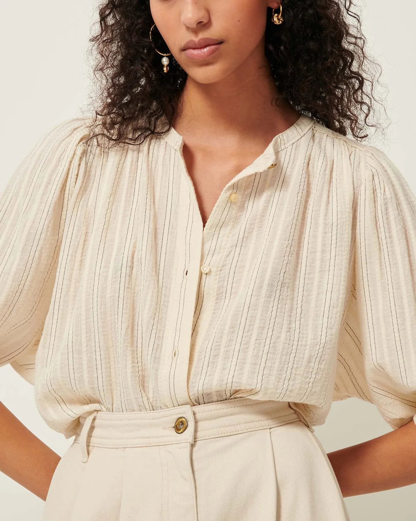 Sessun Damenbekleidung Bluse A View Sandcreme