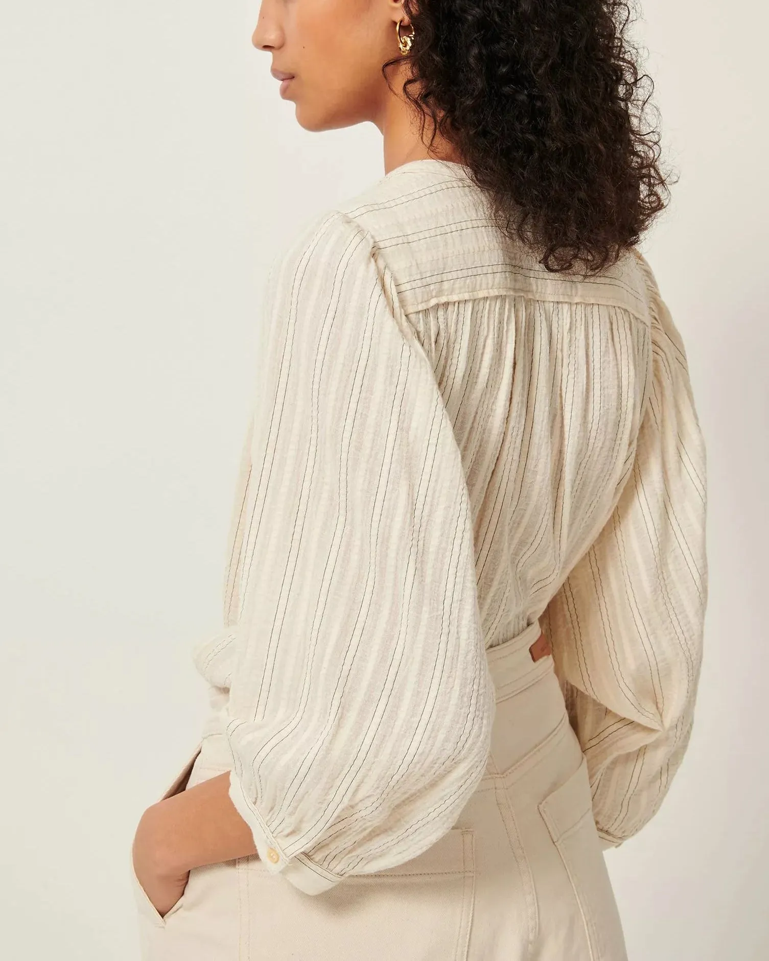 Sessun Damenbekleidung Bluse A View Sandcreme