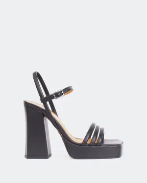 Schockierendes schwarzes Leder