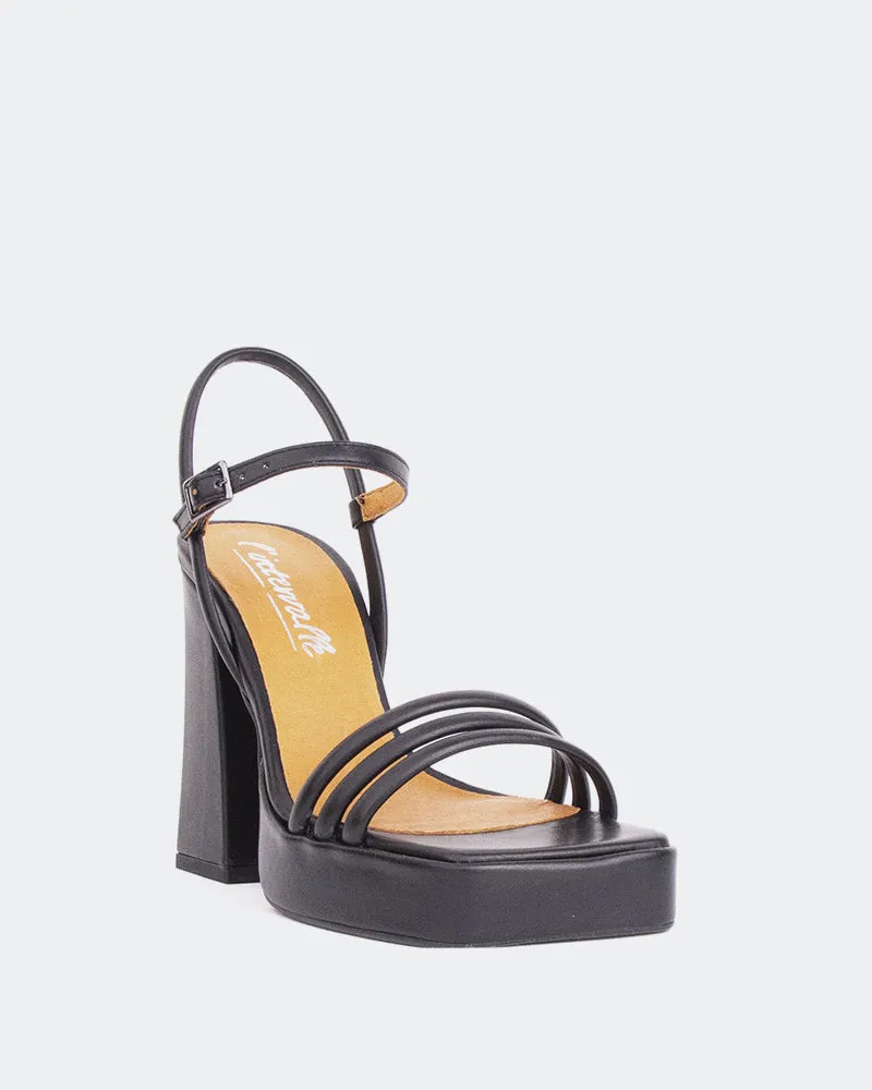 Schockierendes schwarzes Leder