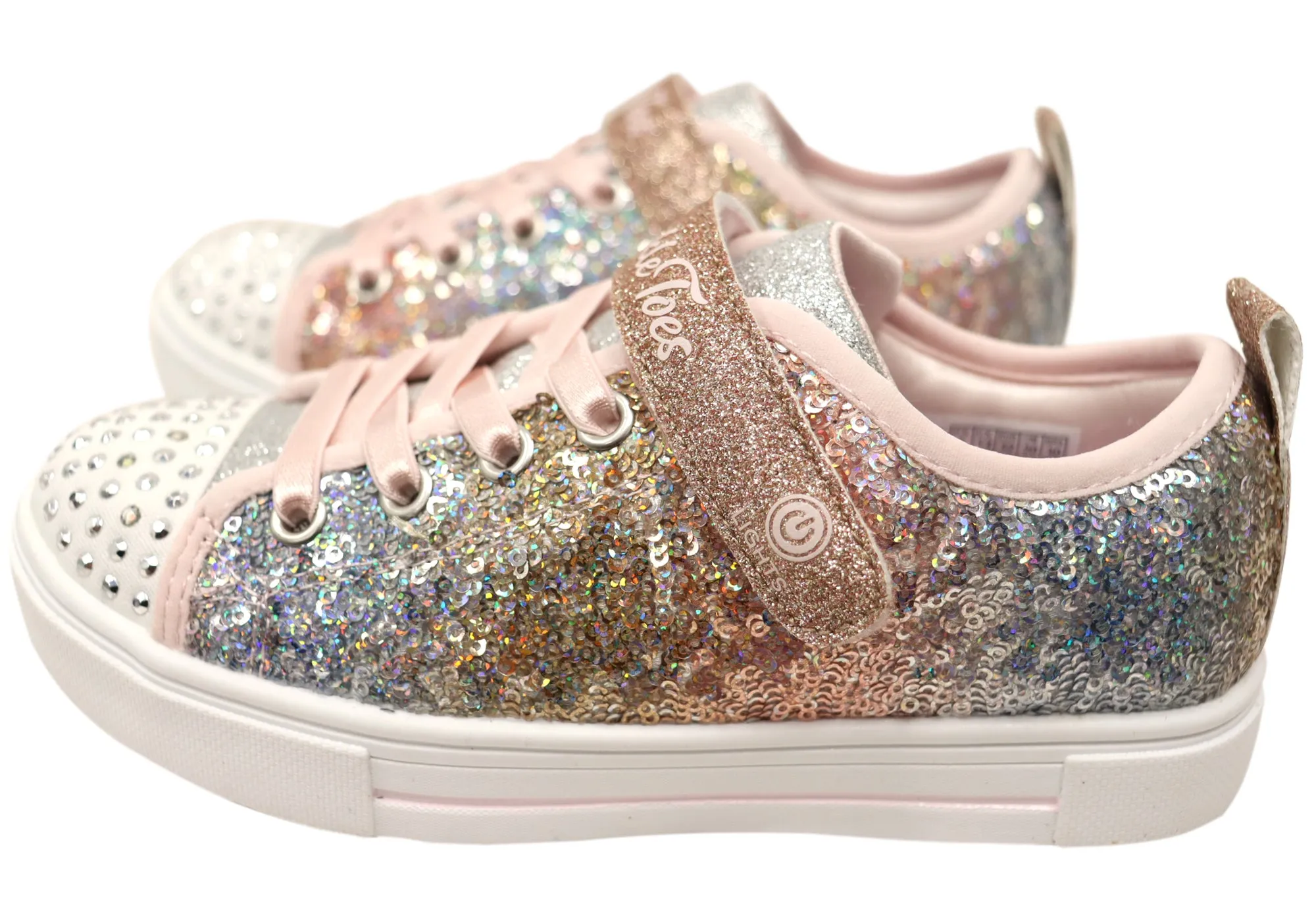 Skechers Kids S Lights Twinkle Sparks Glitzer Blinkende Schuhe mit Leuchtsolen Skechers Schuhe