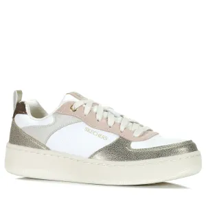 Skechers Sport Court 92 - Schimmernder Glanz 185036 Weiß/Rosa
