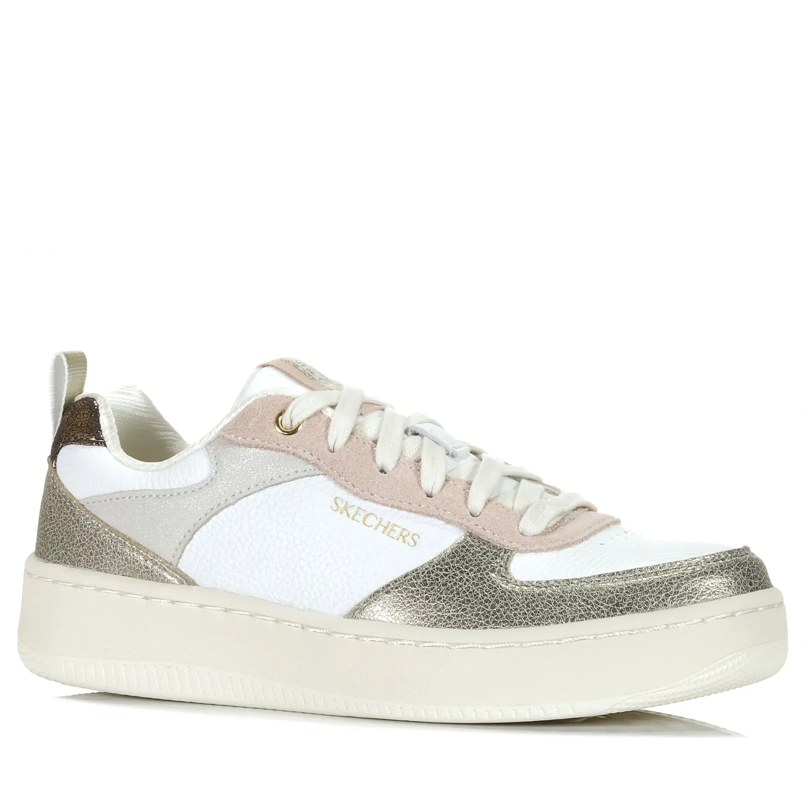 Skechers Sport Court 92 - Schimmernder Glanz 185036 Weiß/Rosa