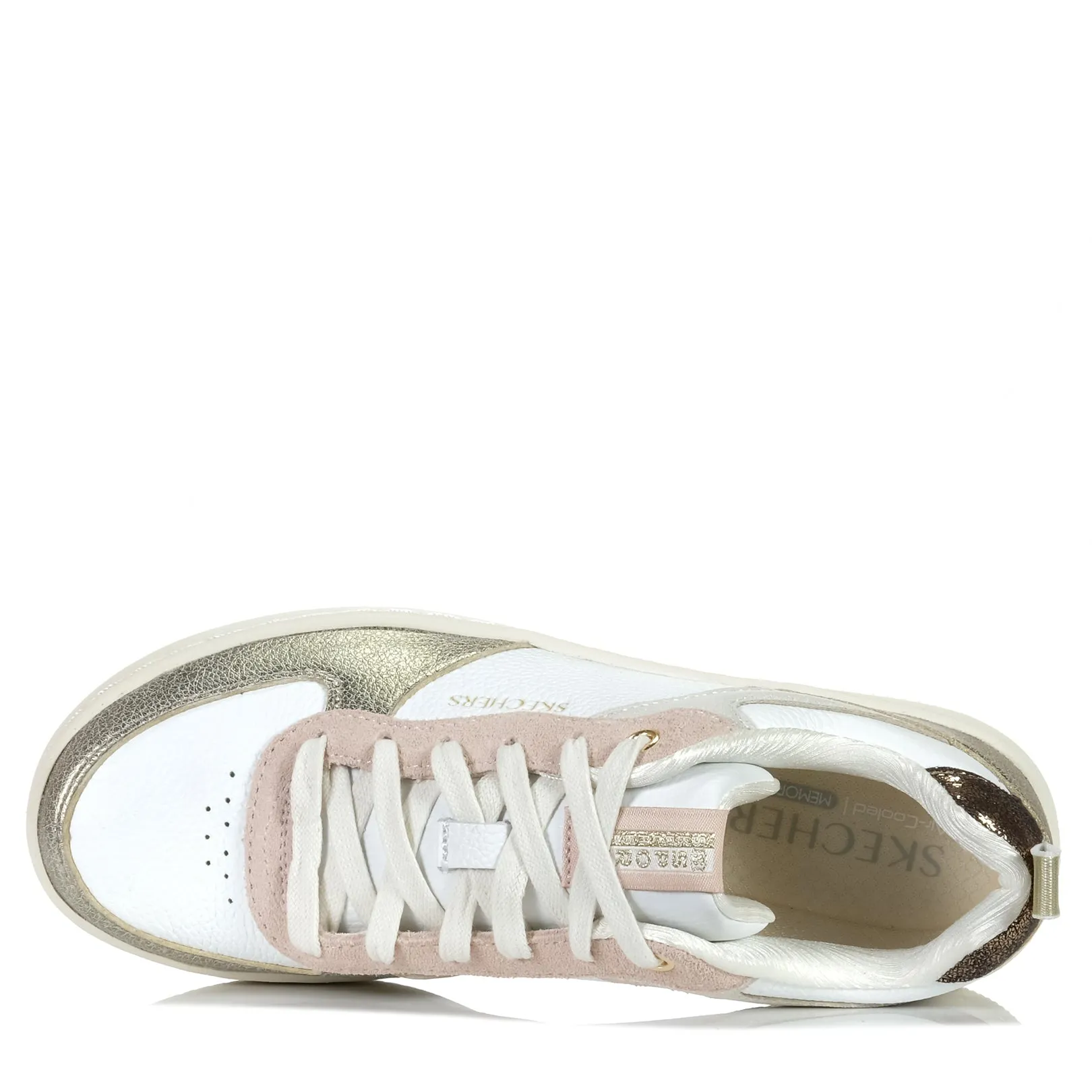 Skechers Sport Court 92 - Schimmernder Glanz 185036 Weiß/Rosa