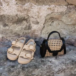 STARLA CROCHET SANDALEN   TROPEZ CROSSBODY SCHWARZ BUNDLE